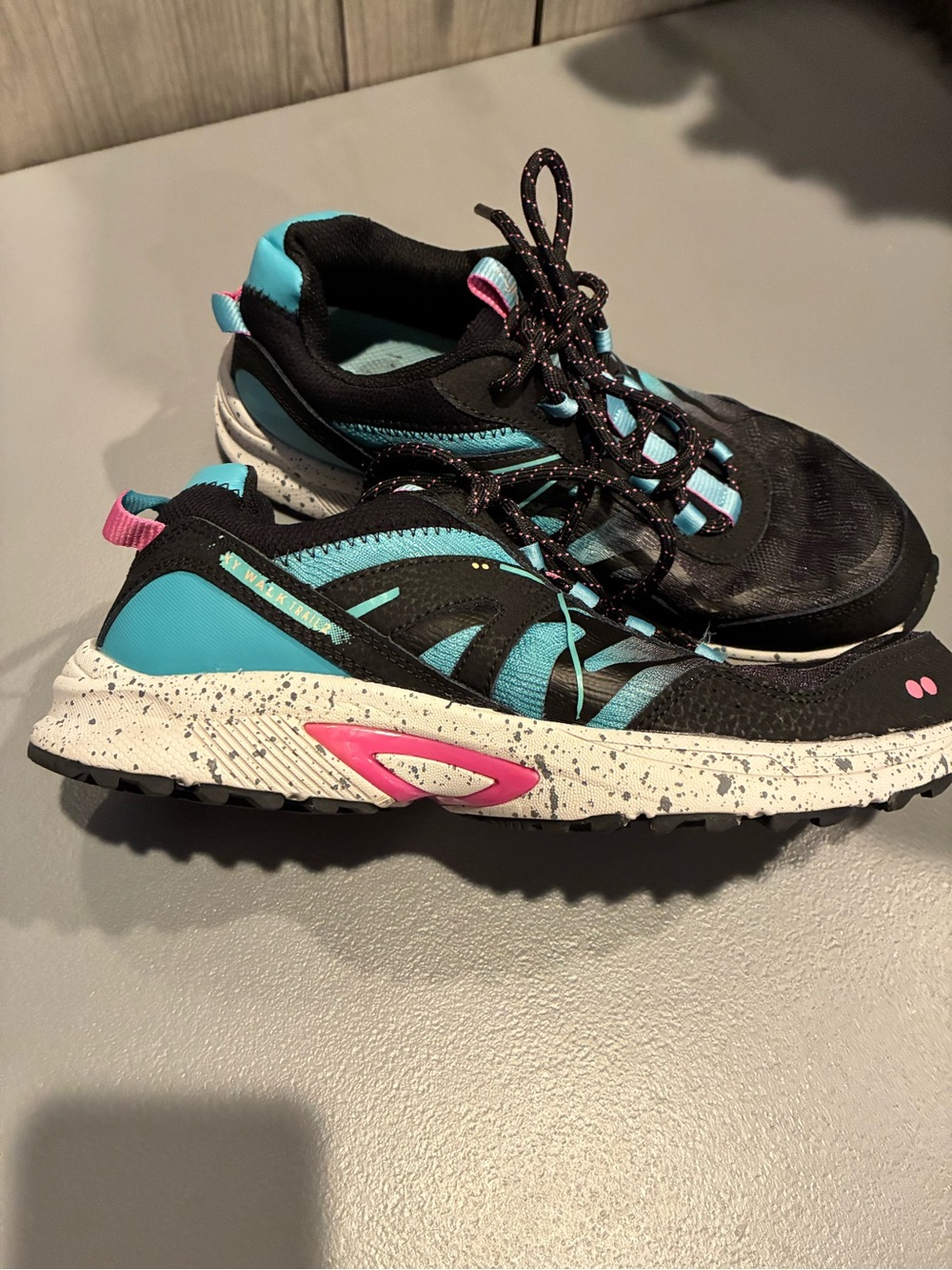 Ryka Women's Black, Teal & Pink Trail Sneakers